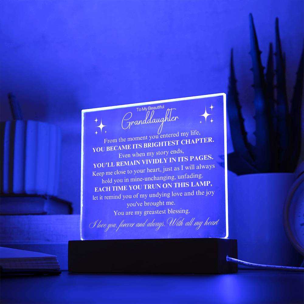 Cherished Moments: Granddaughter's LED Acrylic Love Plaque