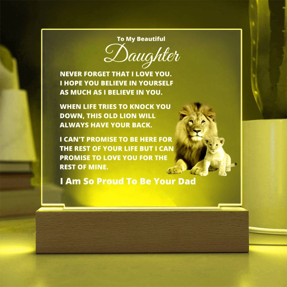 Dad to Daughter - So Proud - Acrylic Square Plaque
