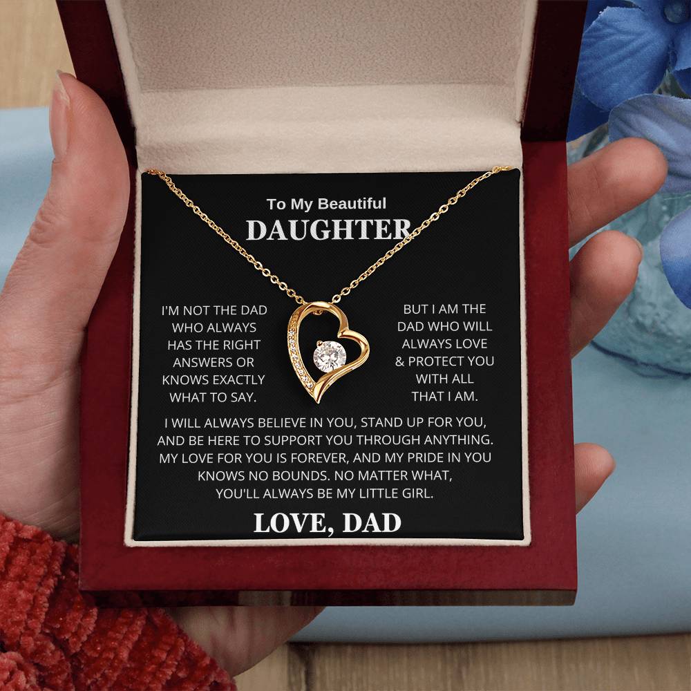 Daughter Love Dad Always Be My Little Girl | Forever Love Necklace