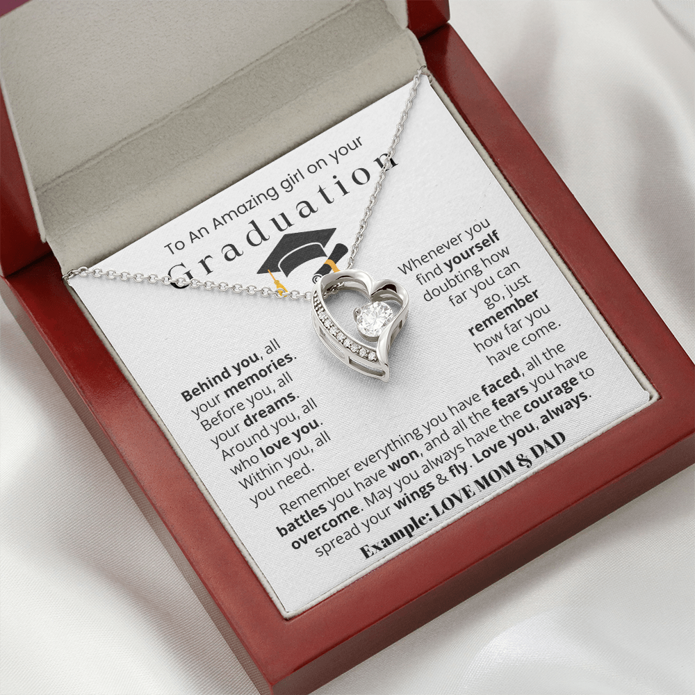 To An Amazing girl on your Graduation - Forever Love Necklace Gift Set