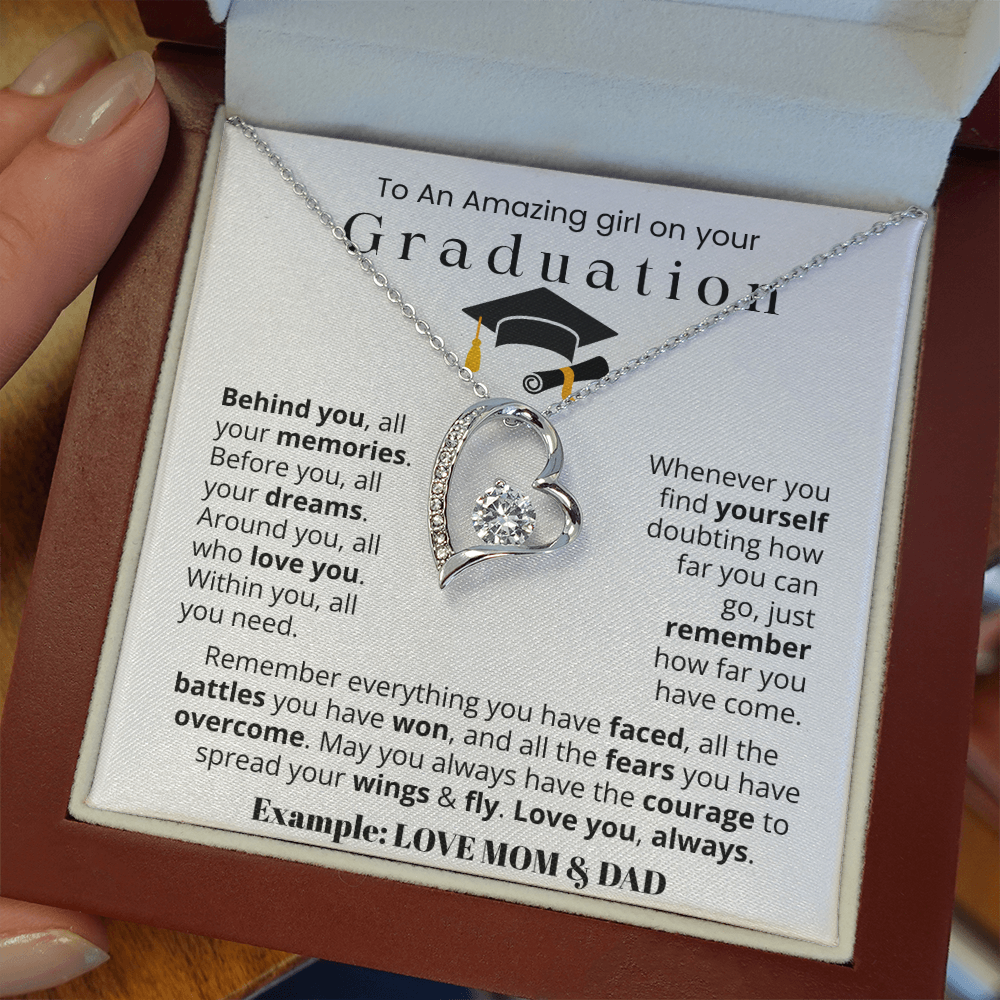To An Amazing girl on your Graduation - Forever Love Necklace Gift Set