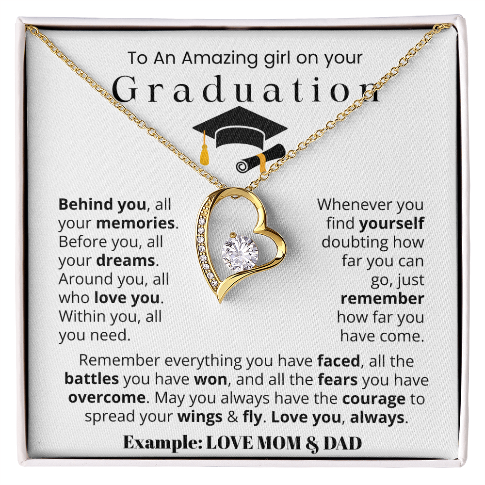 To An Amazing girl on your Graduation - Forever Love Necklace Gift Set
