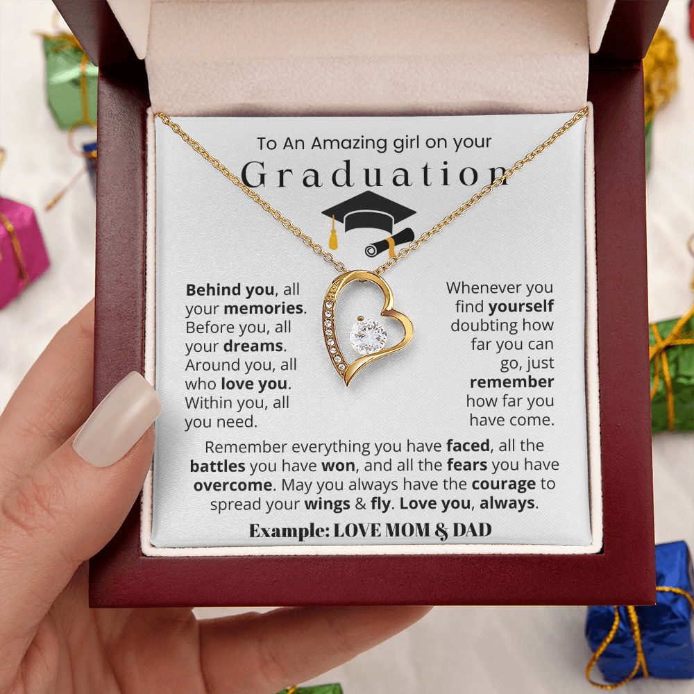 To An Amazing girl on your Graduation - Forever Love Necklace Gift Set