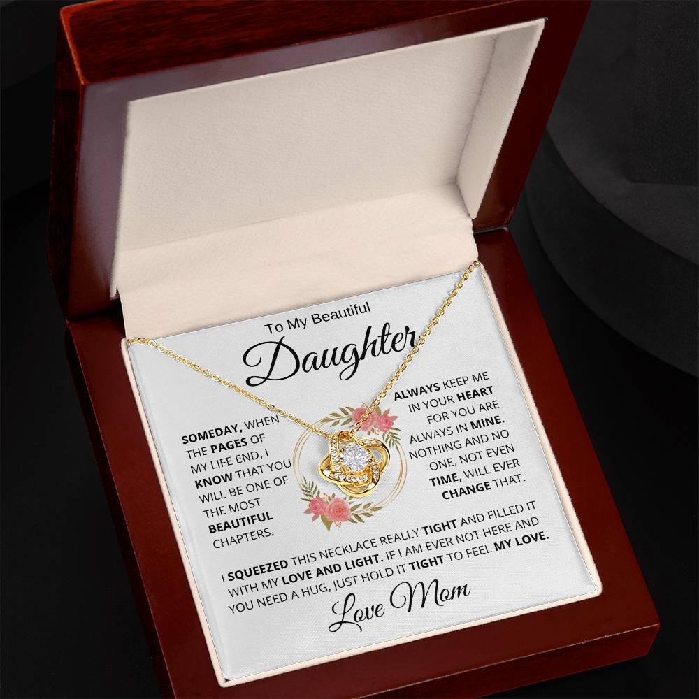 To My Amazing Daughter " Someday When The Pages " Love Mom | Forever Love Necklace - Charming Family Gift