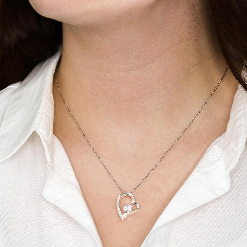 To My Beautiful Daughter Always Keep Me in Your Heart Love Mom | FL Necklace - CHARMING FAMILY GIFT LLC