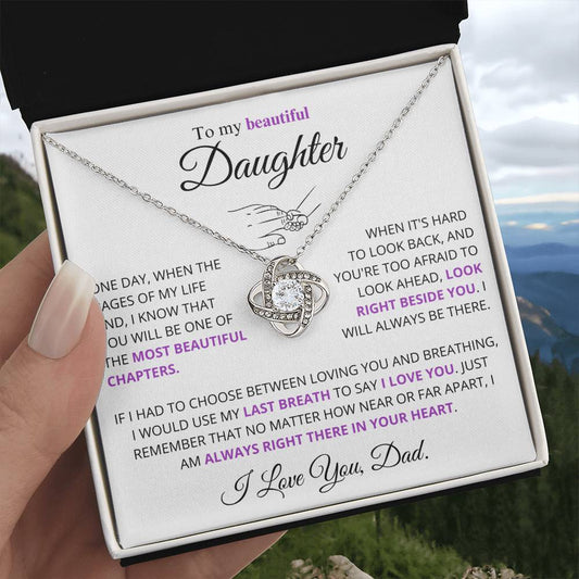 To My Beautiful Daughter - Love Knot Necklace