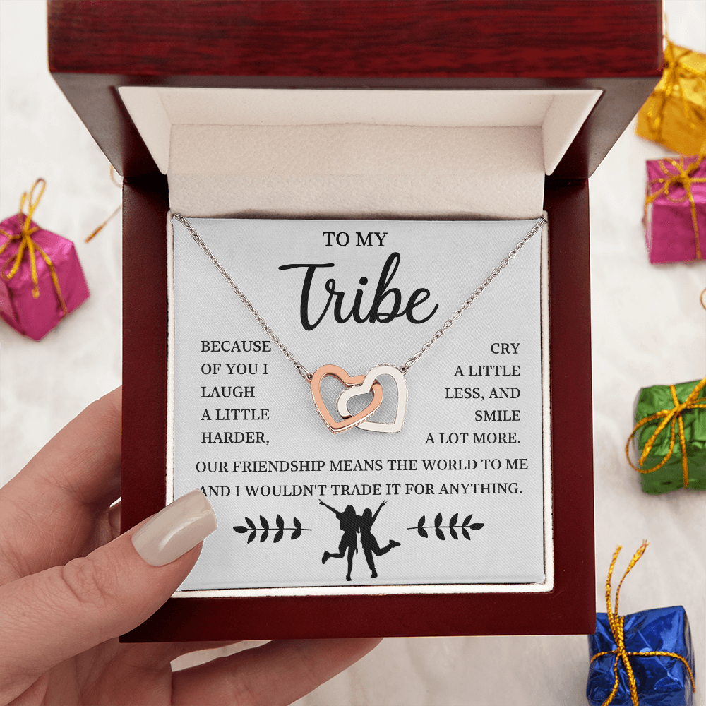 To My Bestie - Interlocking Heart Necklace Gift Set