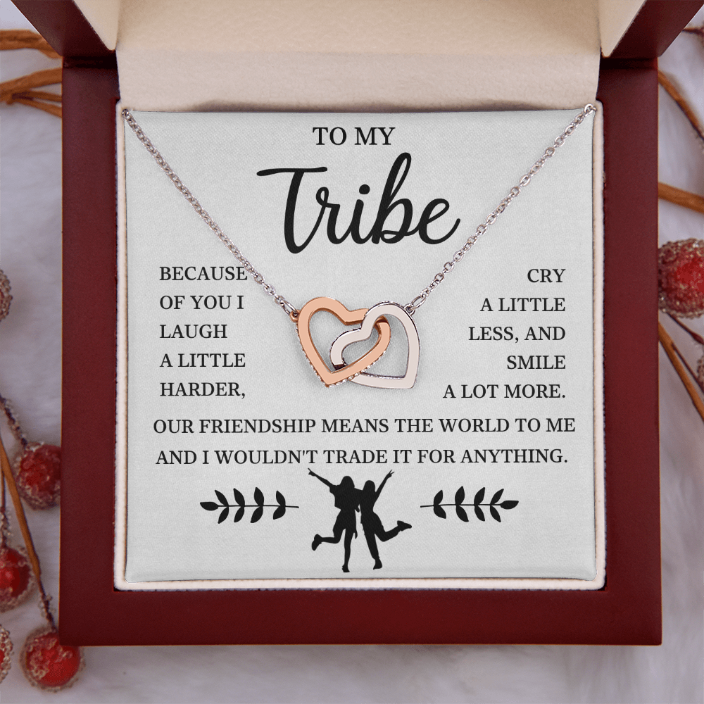 To My Bestie - Interlocking Heart Necklace Gift Set