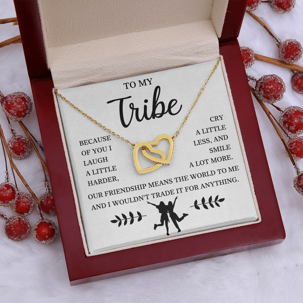 To My Bestie - Interlocking Heart Necklace Gift Set