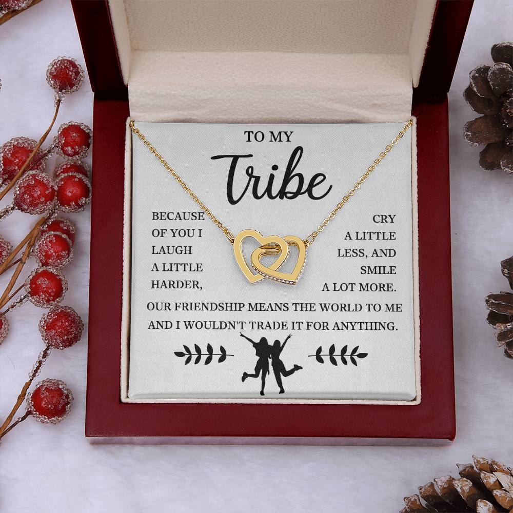 To My Bestie - Interlocking Heart Necklace Gift Set