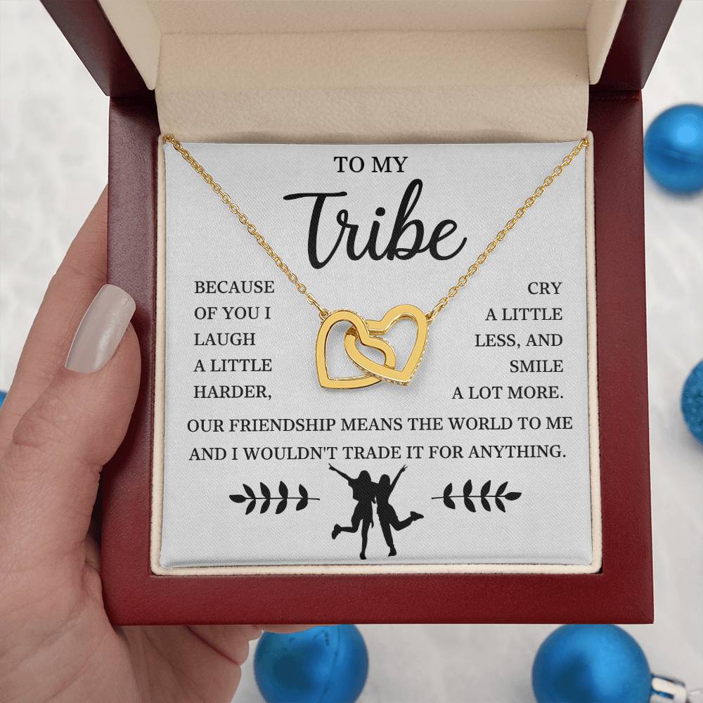 To My Bestie - Interlocking Heart Necklace Gift Set