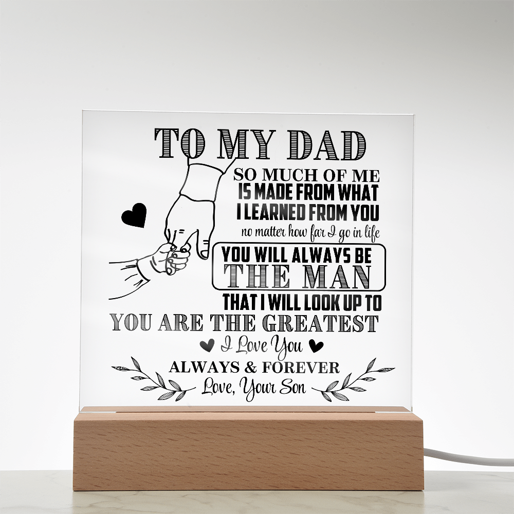 To My Dad From Son LED Acrylic Gift Set