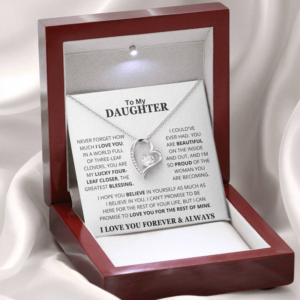 To My Daughter I Love You Forever & Always | Forever Love Necklace