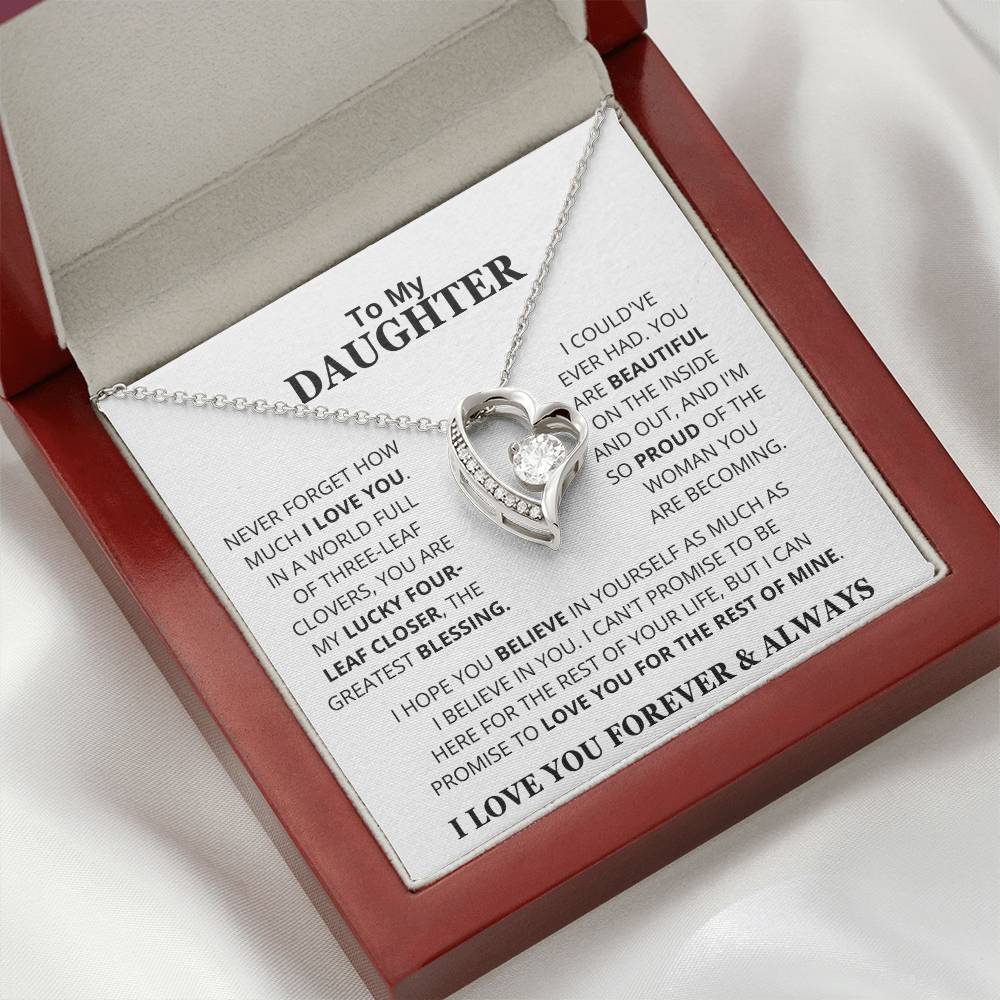 To My Daughter I Love You Forever & Always | Forever Love Necklace