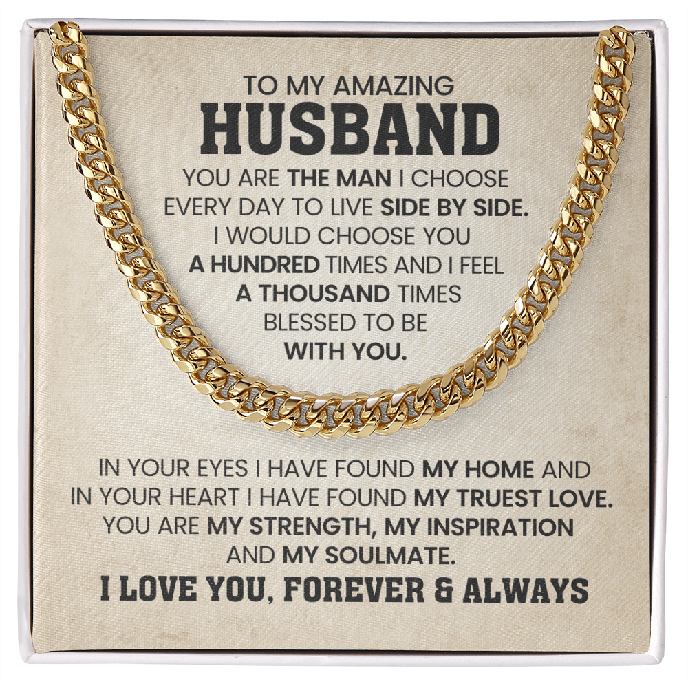 To My Husband - Gift From Wife - Cuban Link Chain