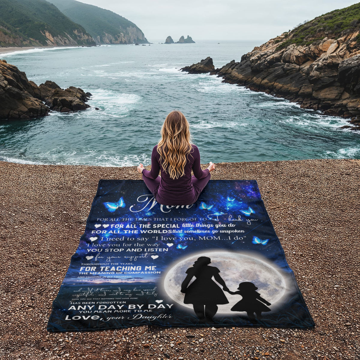 To My Mom - Love Your, Daughter - Fleece Blanket 60 x 80 Perfect Gift for Mother's Day from Daughter - CHARMING FAMILY GIFT LLC
