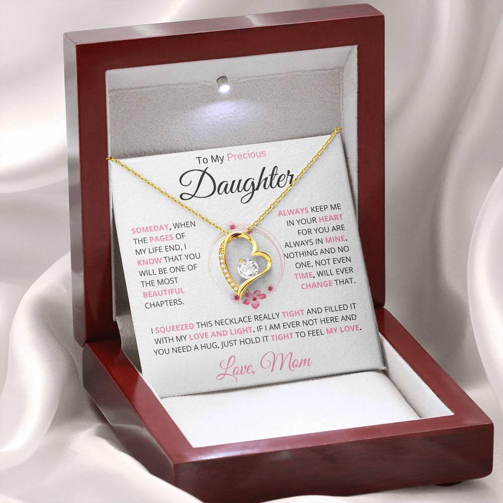 To My Precious Daughter Someday When The Pages Love Mom Necklace - CHARMING FAMILY GIFT LLC