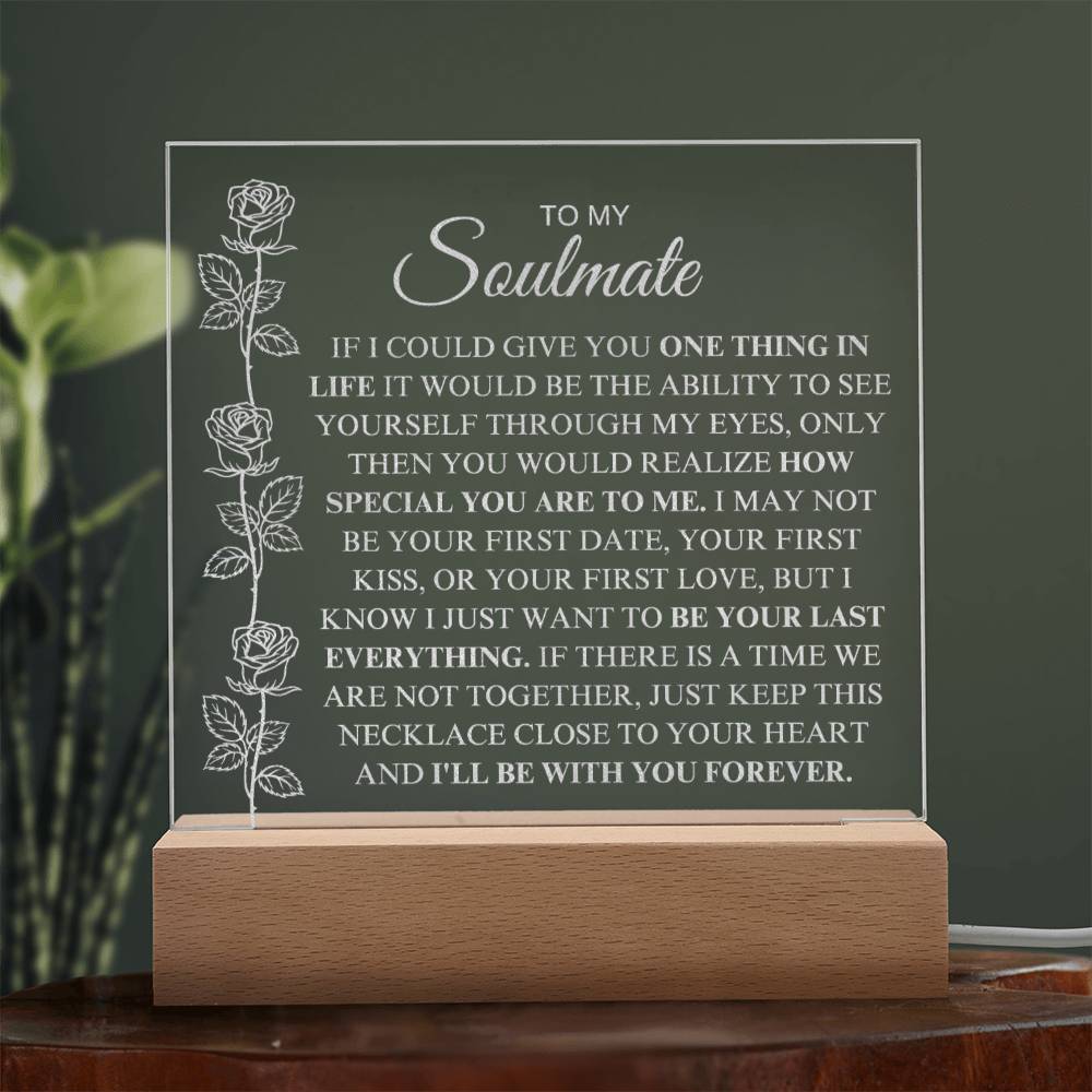 To My Soulmate | One Thing In Life | Forever Love - Acrylic Plaque