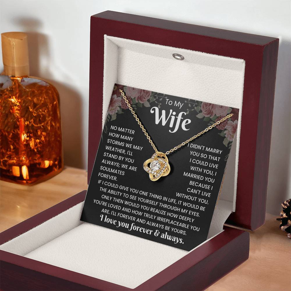 To My Wife - Love Knot Necklace Gift Set CFG889