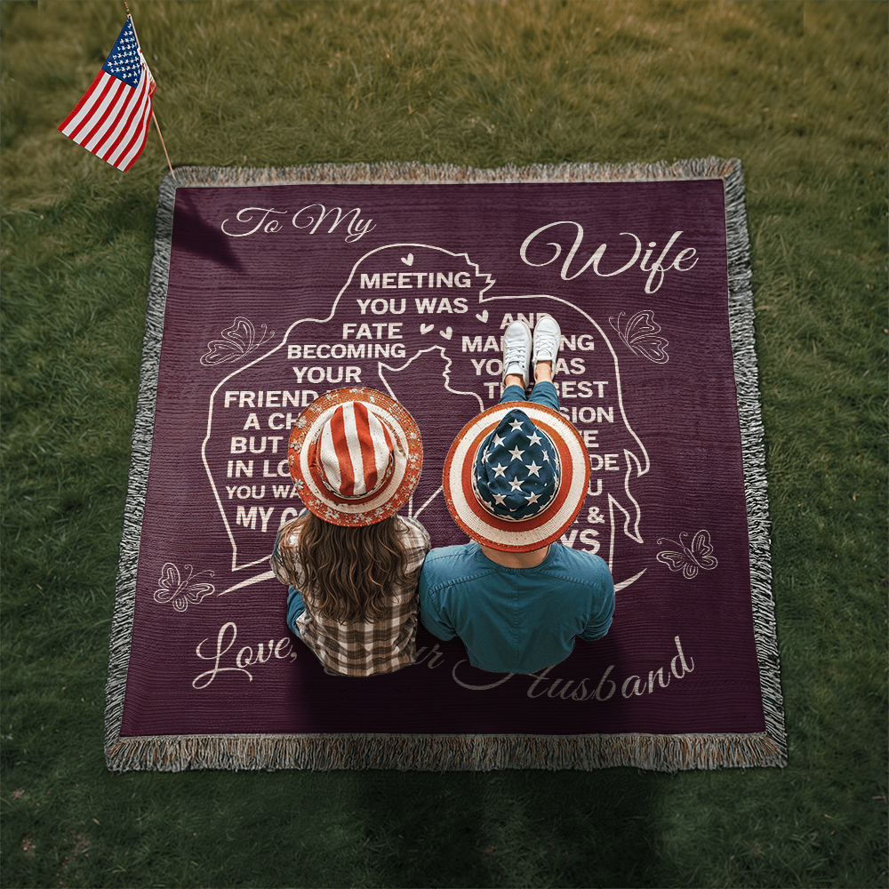 To My Wife - The Day I Met You, My Life Changed - Woven Blanket