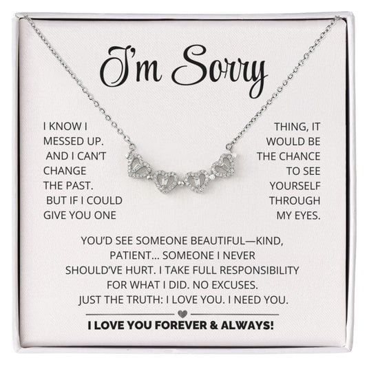Apology Gift For Her - Magnetic Hearts Necklace - CHARMING FAMILY GIFT LLC