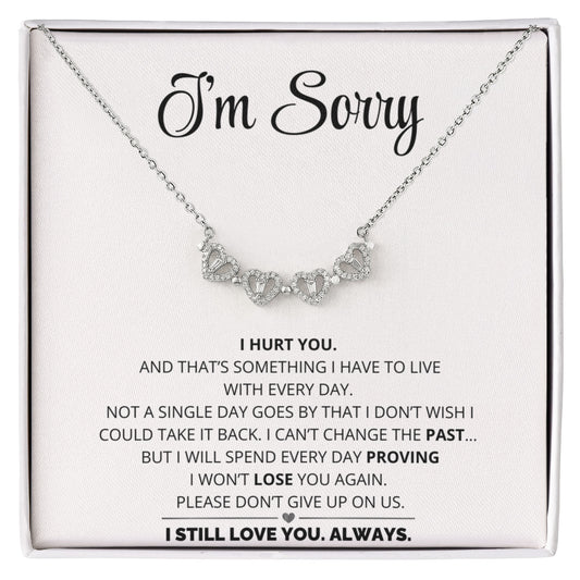 Apology Gift For Her - I Still Love You, Always - Magnetic Hearts Necklace - CHARMING FAMILY GIFT LLC