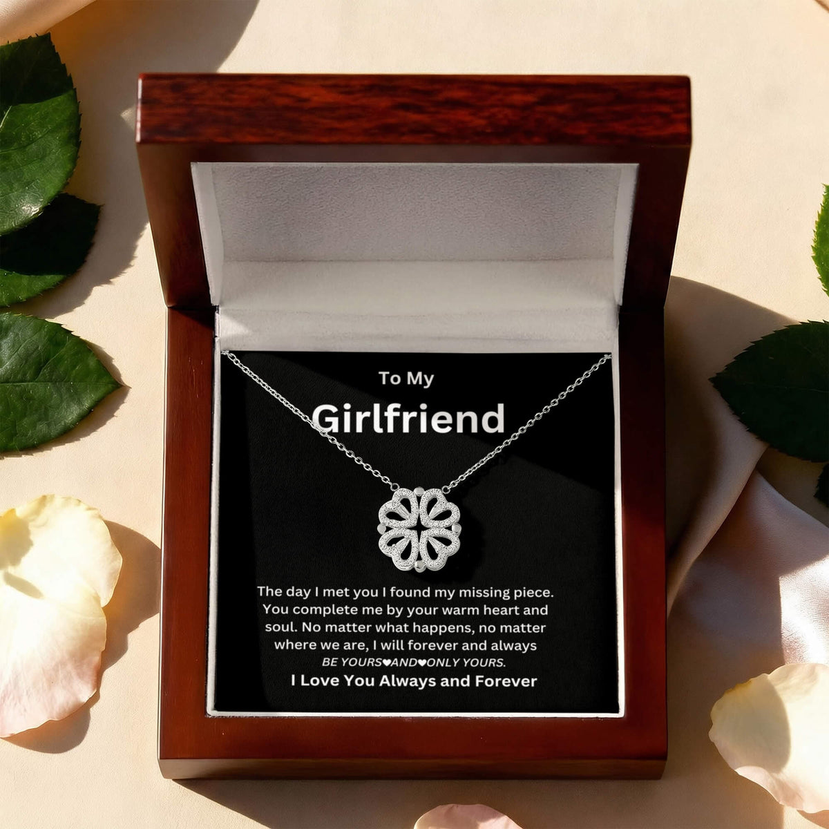 To My Girlfriend - Magnetic Hearts Necklace Gift Set