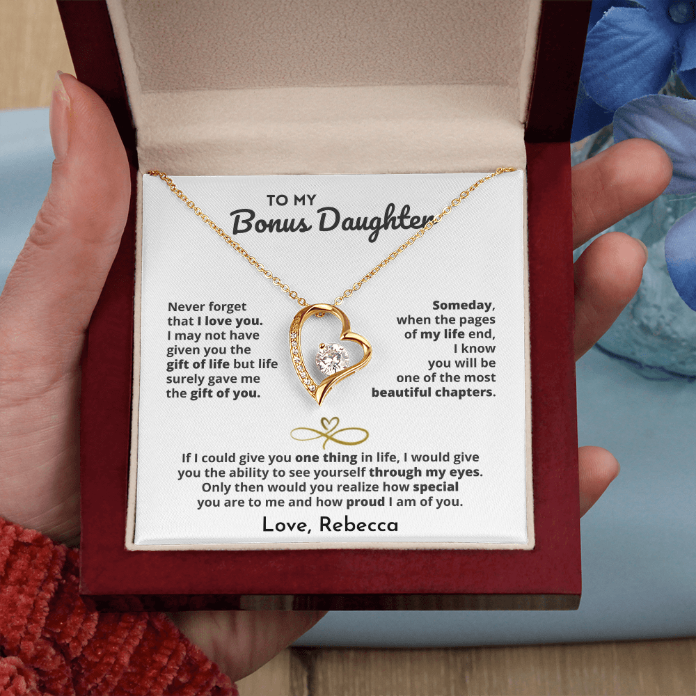 To My Bonus Daughter - Forever Love Gift Set Personalize with Name