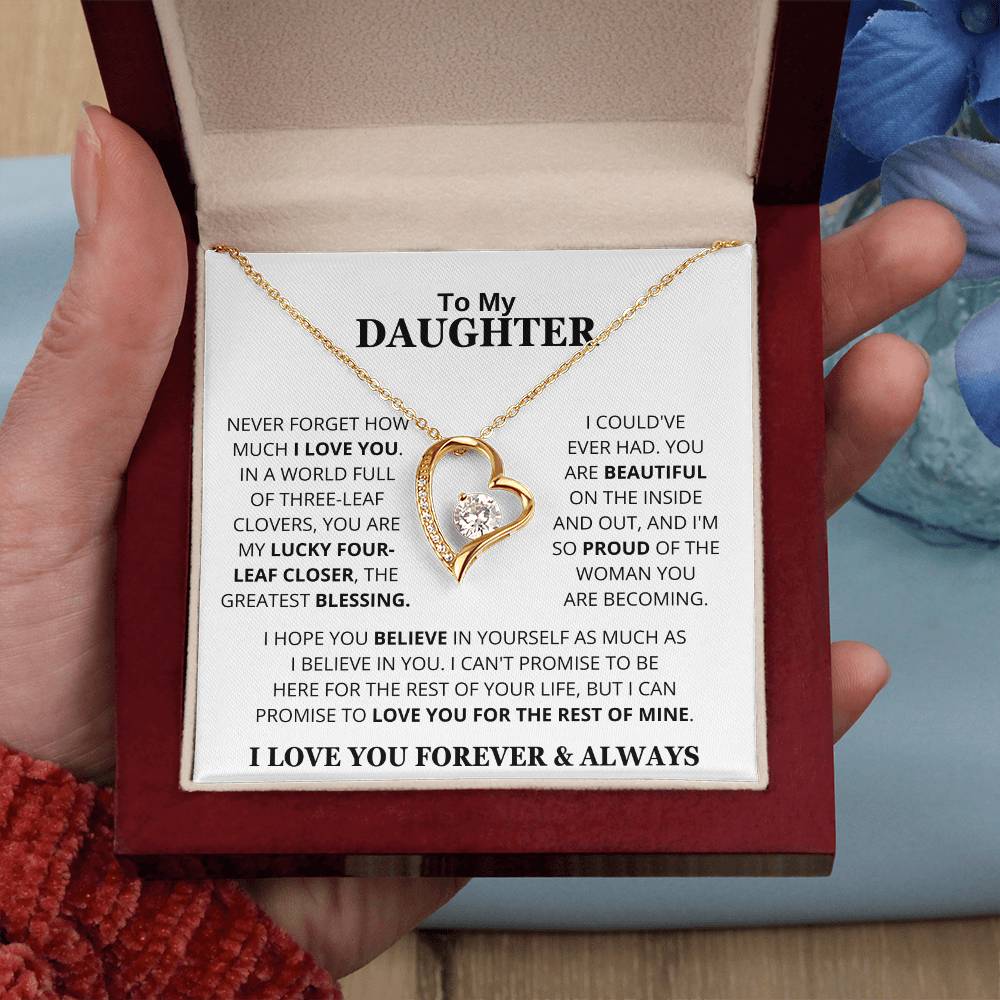 To My Daughter I Love You Forever & Always | Forever Love Necklace