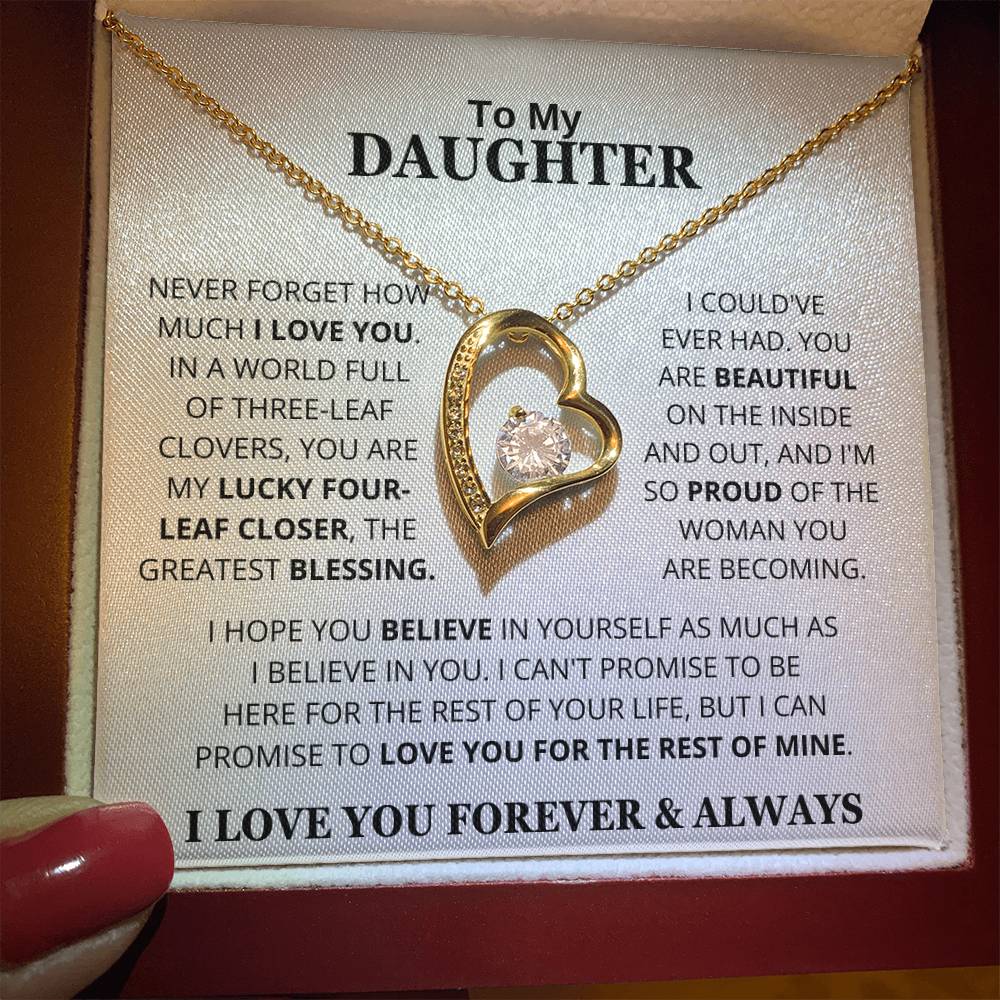To My Daughter I Love You Forever & Always | Forever Love Necklace