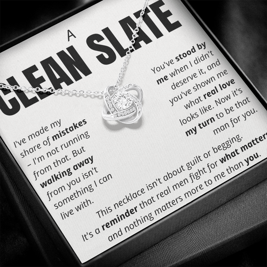 “A Clean Slate” Love Knot Necklace – Apology & Reconciliation Gift for Her