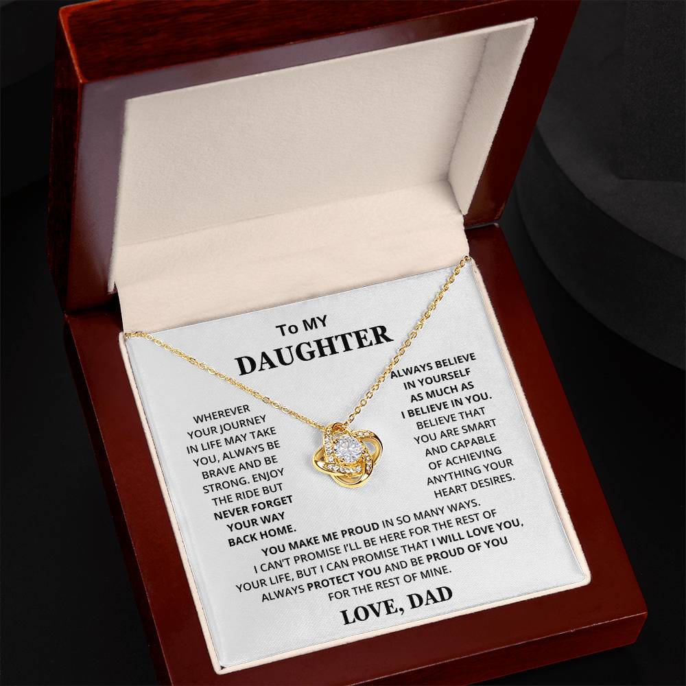 To My Daughter - Dad - Love Knot Necklace Gift Set - CFG318