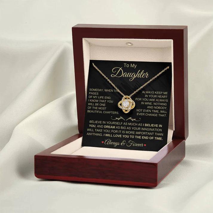 Beautiful Gift for Daughter "I Will Love You Always & Forever" Necklace - Charming Family Gift