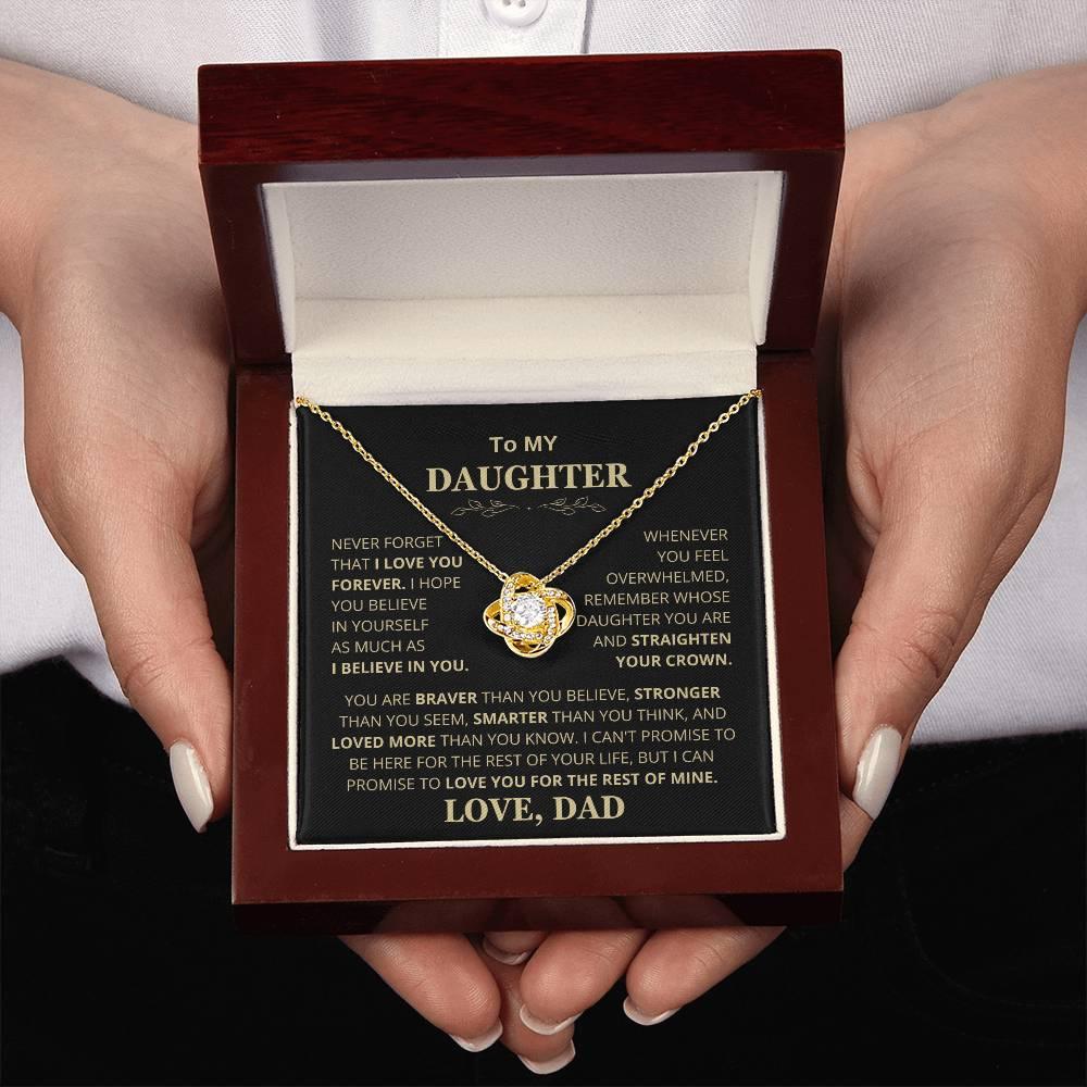 Beautiful Gift for Daughter From Dad "Never Forget That I Love You" Necklace