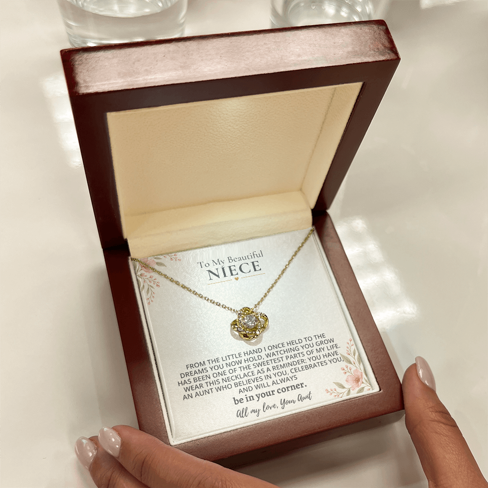 To My Beautiful Niece - Love Knot Necklace Gift Set