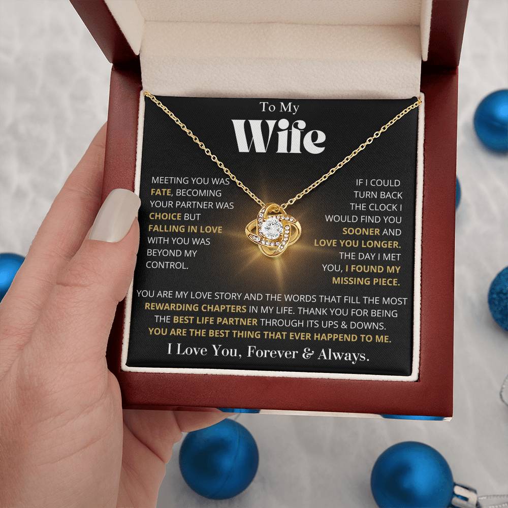 Gift For Wife You Are My Love Story Love Knot Necklace
