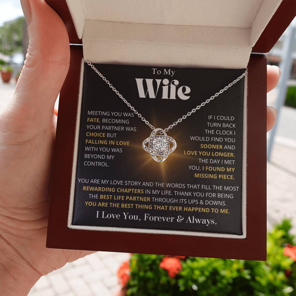 Gift For Wife You Are My Love Story Love Knot Necklace