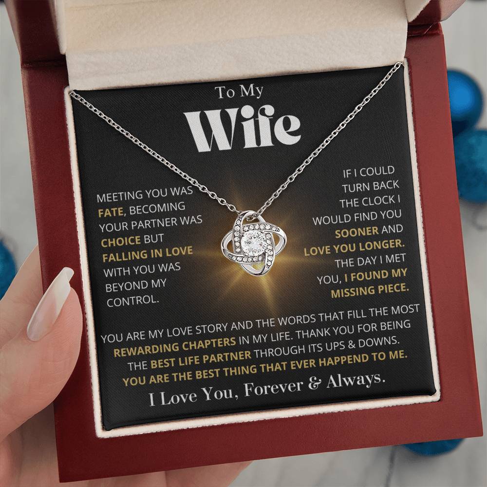 Gift For Wife You Are My Love Story Love Knot Necklace