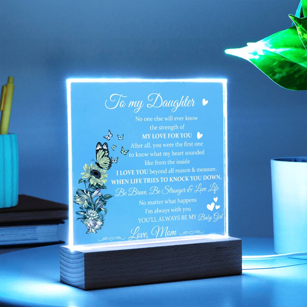 Gift for Daughter from Mom - Baby Girl - Plaque