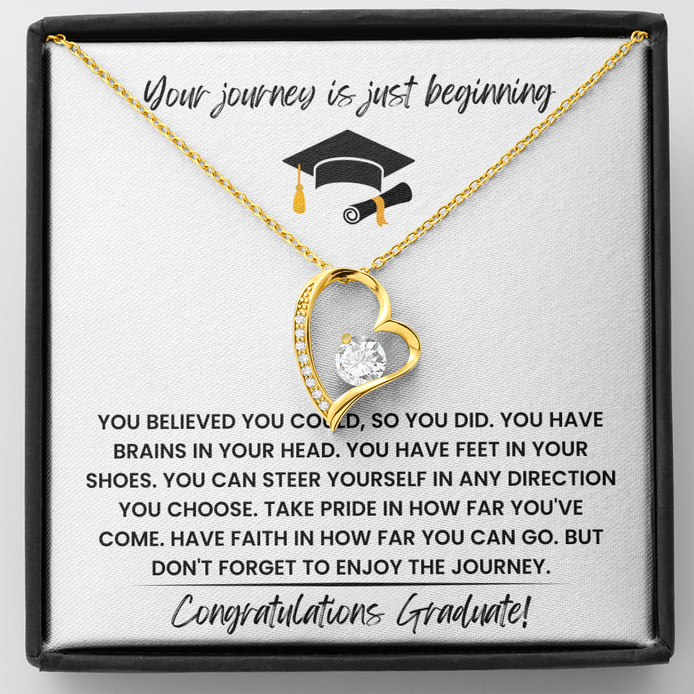 Your Journey is Just Beginning - Congratulations Graduate! - Forever Love Necklace Gift Set