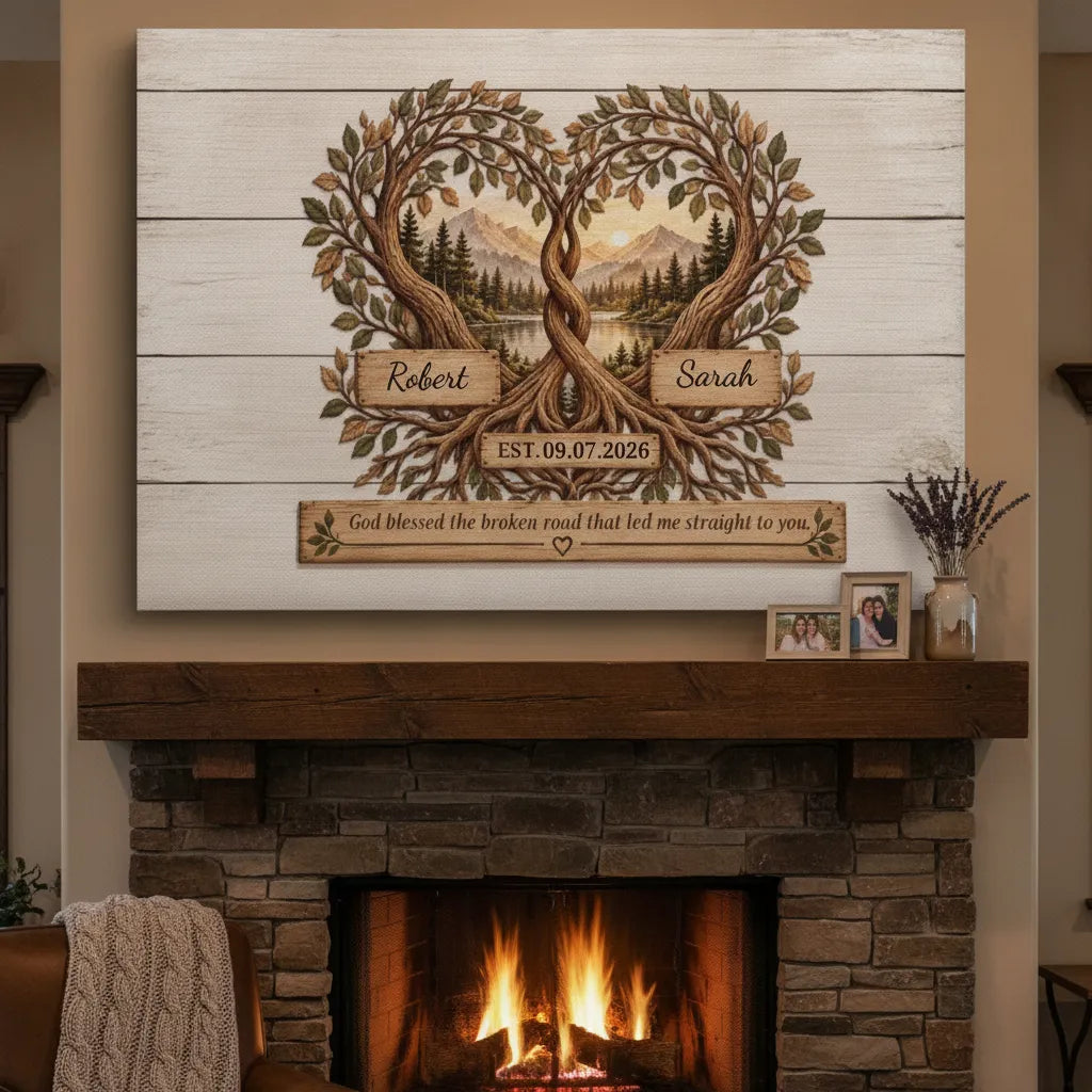 Personalized Mountain Tree of Life Artwork