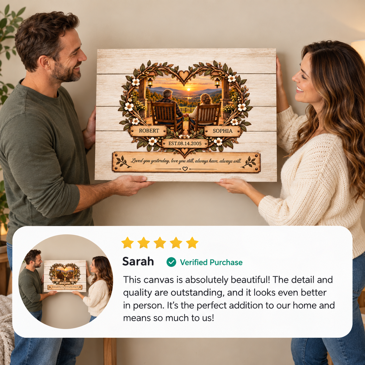 Rustic Couple Sunset Wall Art