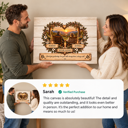 Rustic Couple Sunset Wall Art