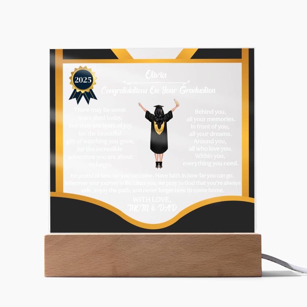 (ALMOST SOLD OUT) Personalized LED Graduation Plaque - The Gift That Will Move People to Tears