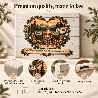 Personalized Camping Couple Canvas – A Keepsake for Every Adventure Together