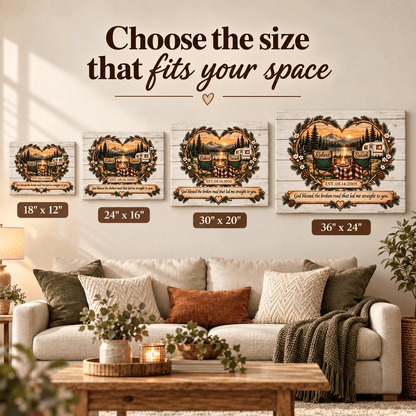 Personalized Camping Couple Canvas – A Keepsake for Every Adventure Together