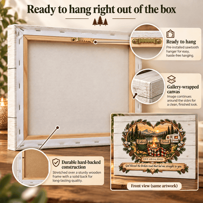 Personalized Camping Couple Canvas – A Keepsake for Every Adventure Together
