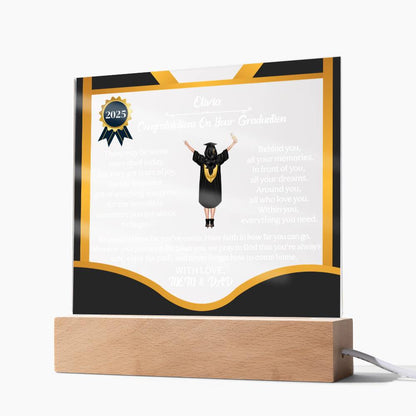 (ALMOST SOLD OUT) Personalized LED Graduation Plaque - The Gift That Will Move People to Tears