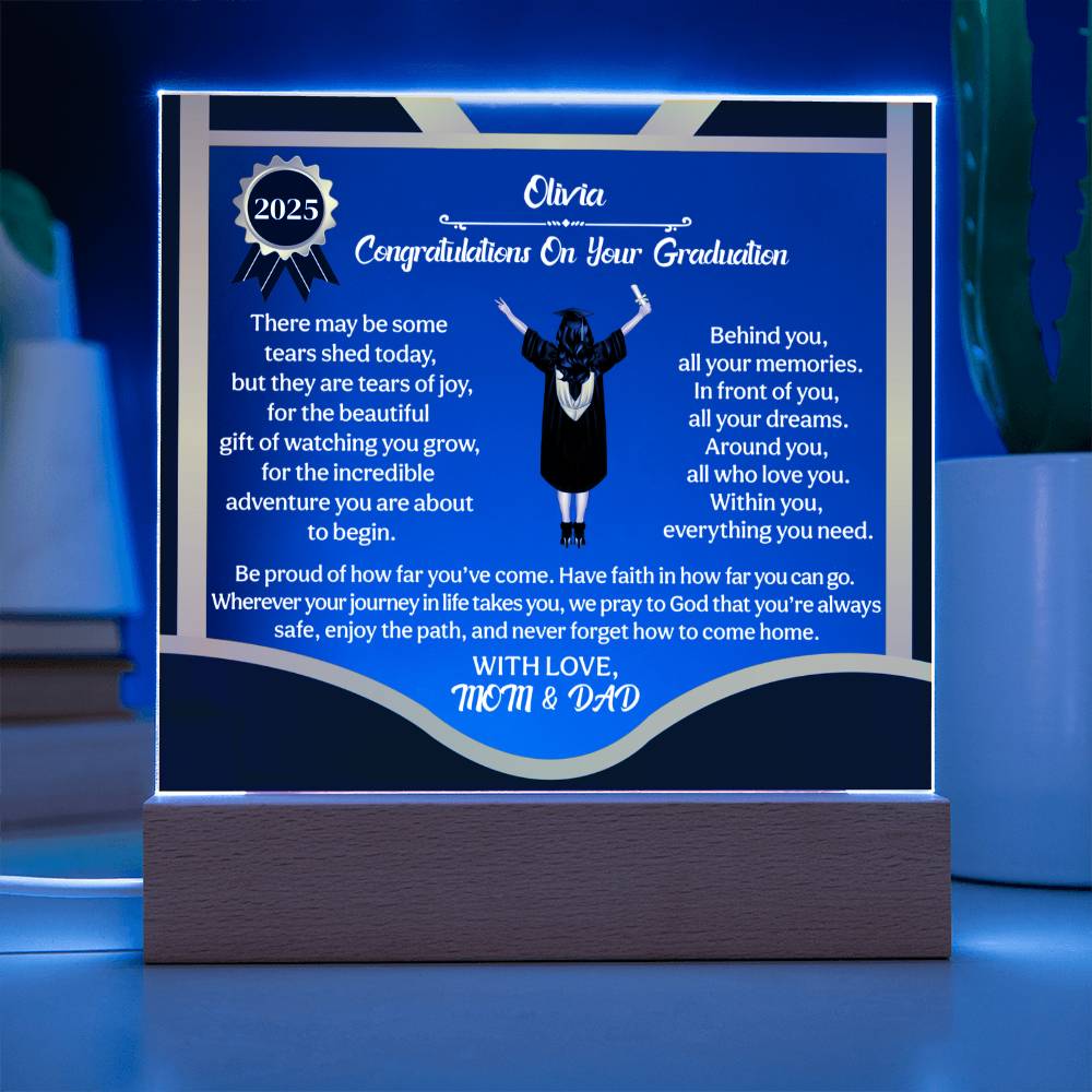 (ALMOST SOLD OUT) Personalized LED Graduation Plaque - The Gift That Will Move People to Tears
