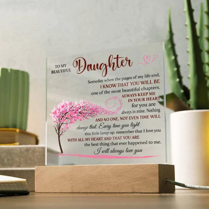 (ALMOST SOLD OUT) Acrylic Lamp for Daughter - I Will Always Love You - Gift for Daughter - Charming Family Gift